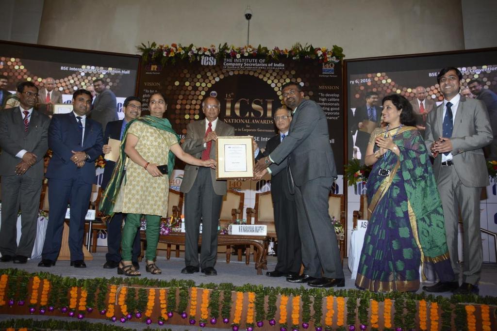 Infosys Limited Certificate received by Mr.