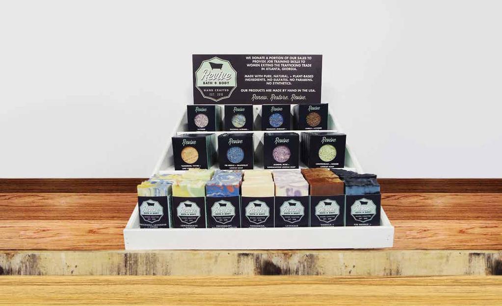 From lather to scrub, each product moisturizes and refreshes the skin without artificial chemicals so that you glow with natural radiance. Store Displays COUNTER DISPLAY $8 #RCSD FLOOR DISPLAY $8.