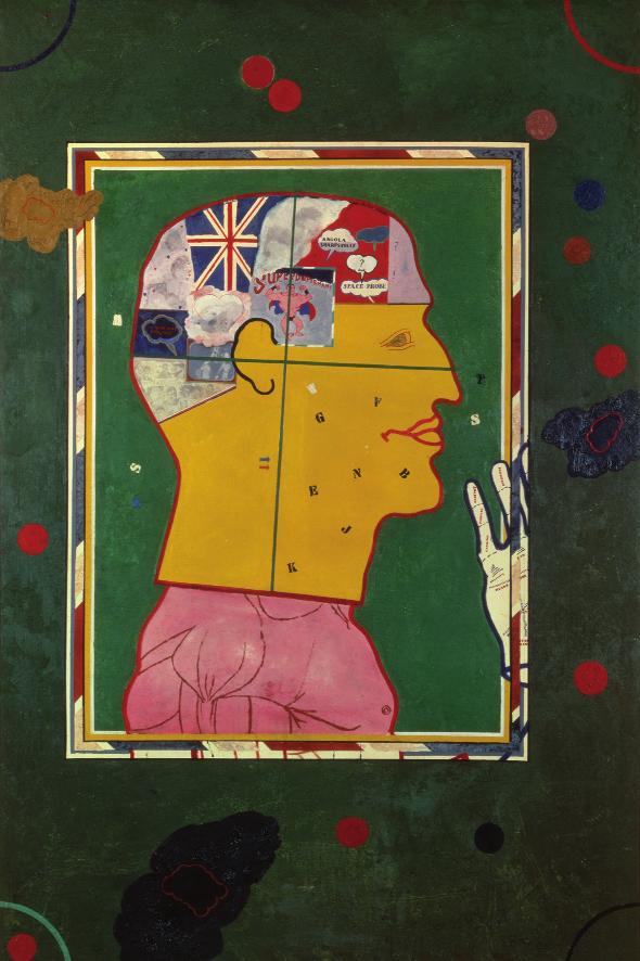 Man Playing Snooker and Thinking of Other Things by Derek Boshier, 1961 Derek Boshier Activity 2: Pop Art profiles Look at this image: What can you see in this portrait?