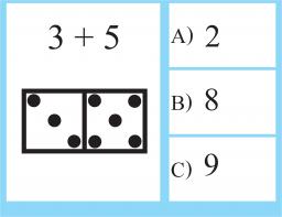 Skill 2 SM03T.1.1.2a_2019_T2: Here are some dots on a domino. Here is a math problem.