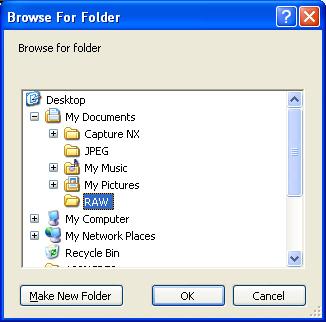 Choose the folder containing