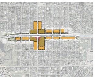 lignment NOTE: Concepts illustrate sites that might  They do not imply that development is  LND USe Digrm logan ave 200 feet dditional development proposed