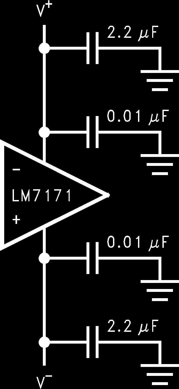 Application Notes (Continued) ally by placing 0.01 µf ceramic capacitors directly to power supply pins and 2.2 µf tantalum capacitors close to the power supply pins.