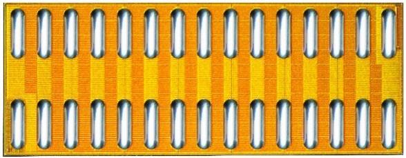 Fig. 1. Fourth generation egan FET (bottom view). This series of transistors is rated for 60 A in a 6.05 mm x 2.