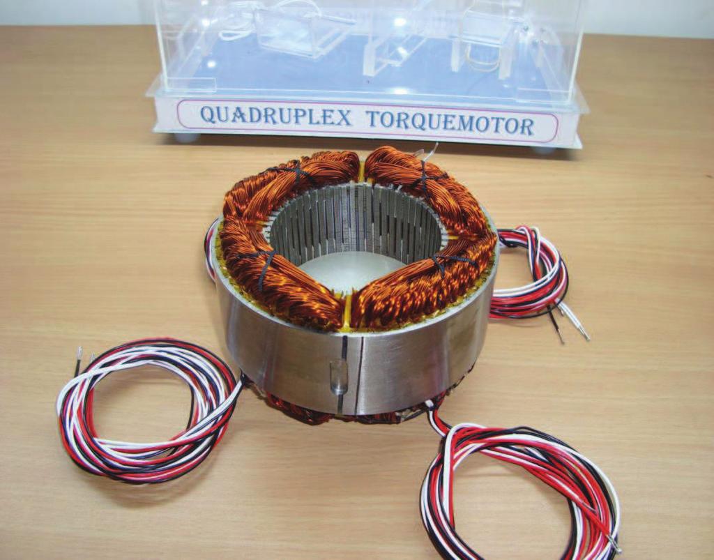 3 shows the prototype of integral slot and fractional slot armature stator assembly with four three phase lead wires taken out for four motors in single unit for