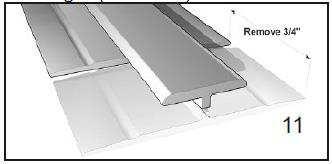 Ensure an 1/8 expansion space between the FRP Panel and Division Trim Molding center strip.