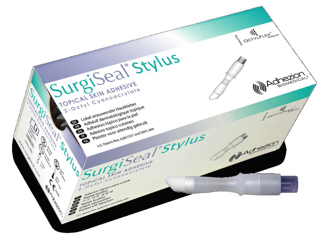 Advanced, new formulation skin adhesive SurgiSeal inhibits the migration of pathogens across the skin to the wound site Being single use, product sterility is always