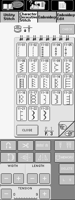 Utility Decorative Stitch Patterns. Press then press to display the screen at left. CONTENTS 2.