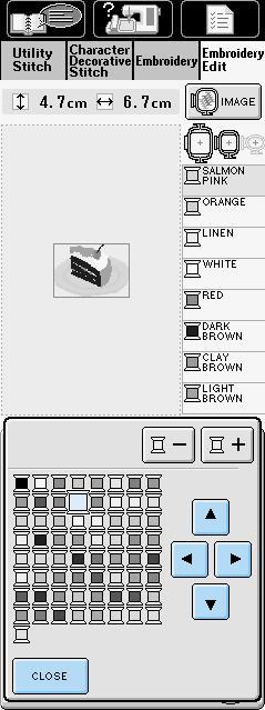 4. Press to choose a new color on the color palette. The color on top changes to the selected color.
