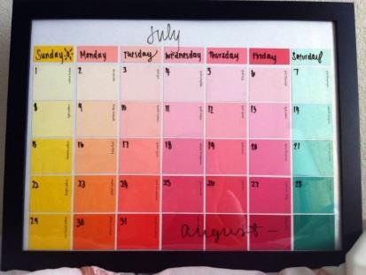 Do # 13 DIY Calendar Supplies: picture frame with glass, dry erase markers, a variety of sizes and shapes of post-it notes, markers (thin markets work
