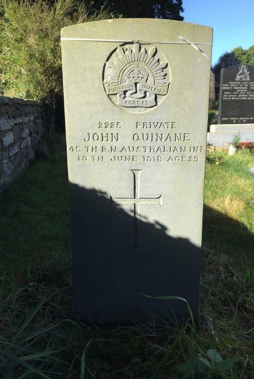 Photo of Private John Quinane s Commonwealth War Graves Commission Headstone in Glenkeen