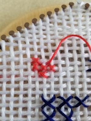 Work the last red stitch on the chart to complete the