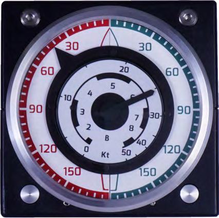WIND INSTRUMENT DISPLAY Displays wind speed and direction data Analogue unit for cockpit, chart table or saloon use Clear, easy to read display Moving backlight for clear night use Water resistant to