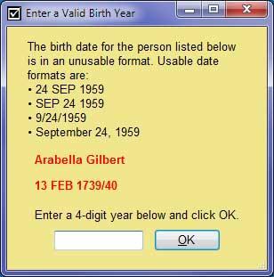 But if the person s birth or death date is a range of years (e.g. BET 1920 and 1930, as illustrated below), you need to make a choice.