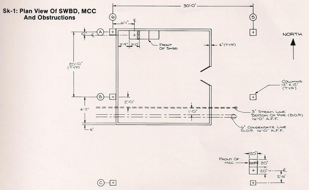From the sample busway layout (Sk-2) enough information is known to tabulate the amount of busway footage needed and the required fittings (i.e. flanged ends, elbows, etc.