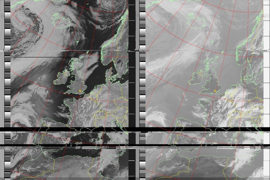 Fig. 11. Decoded NOAA-19 weather image (22
