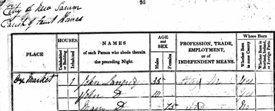 1841 Census, Salisbury. Mary lived until 1852. This is her obituary in the Bristol Mercury.