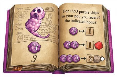 use the action for 3 and for 1 purple chip. However, it is always possible to use a lower action. For example, to decide on 1 victory point and 1 ruby when you have 3 purple chips in your pot.