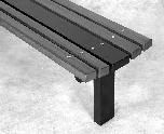 The mild steel legs are manufactured from 100x60x3mm mild steel RHS, with 60x5 and 100x5mm mild steel flat. The seat and bench armrests will be 48.