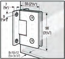 02 l Bilbao Select Adjustable zero position Shower door hinges made of