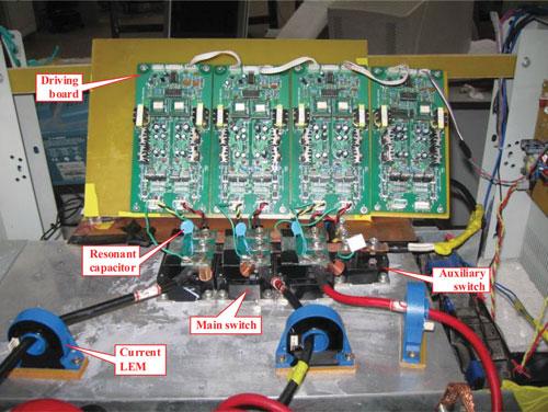 4404 IEEE TRANSACTIONS ON POWER ELECTRONICS, VOL. 27, NO. 11, NOVEMBER 2012 Fig. 24. CE voltage and C E current of S 7. Fig. 25. Photo of 30 kw novel ZVS three-phase boost PWM rectifier prototype.