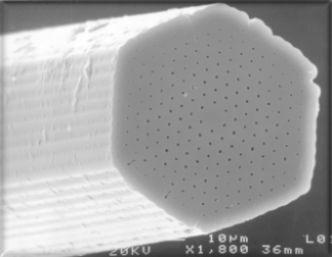 Photonic Crystal Fiber (PCF) An SEM image of a photonic crystal fibre.