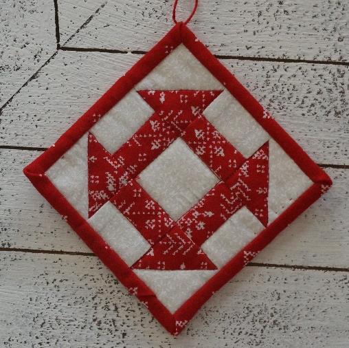 A Nordic Christmas Mini Blocks by Debra Davis Tuning My Heart Quilts, LLC Week 2: Churn Dash Finished size: 3 x 3 This is the second in my series of Christmas ornaments to adorn the