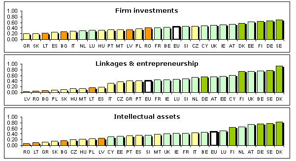 As for firm activities, firm investments flourished in Sweden, Germany, and Finland, while linkages and entrepreneurship mostly stood out in Denmark,