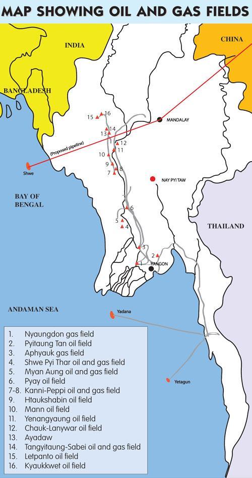 Gas extracted from the Yetagun project started flowing to Thailand in 2000 at about 200 mmcfd. In August 2004, this figure doubled after four new wells went online.