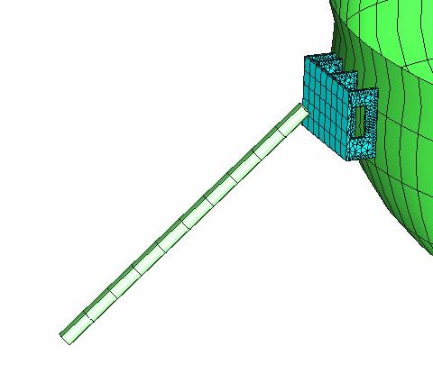 FIGURE 4 Potential distribution on the hull of the FPSO An important element in the model was the representation of the tower as this is a
