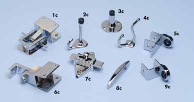 U Bracket available in 7/8 and 1 8a Zamac T Bracket available in 3/4, 7/8 and 1 and 11/4 9a Zamac F Bracket 3/4, 7/8, 1 and 11/4 Shoes 1b Stainless Steel shoe for Baked Enamel and