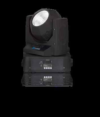 The B Three is the most powerful wash fixture of its size and weight in the world. It featured a 100 W RGBW COB LED chip and is pushed through a high quality upgraded 80 96mm lens.