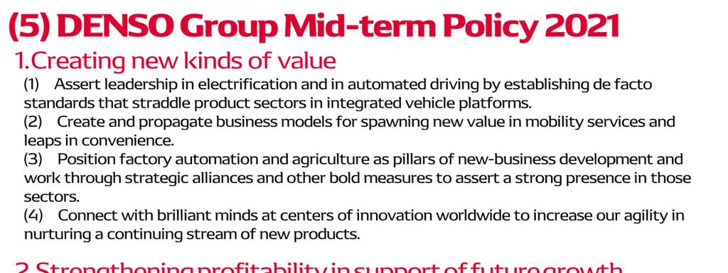 [DENSO Group Mid-term Policy 2021] To achieve targeting revenue