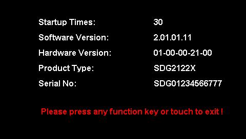 Figure 2-49 System Information Interface 8. Updating Firmware The software of the generator can be updated directly via U-disk. This process takes about two minutes. Follow the steps below: 1.