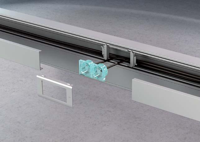 Trunking 93 IN U23X aluminium colour Safe installation All items are pressure mounted.