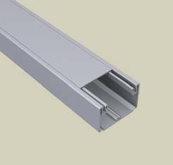 Perforated base every 250 mm for wall fixing. Material: U23X Two s trunking Part no.