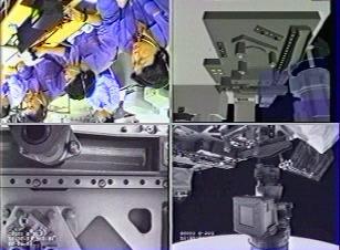 to the astronaut. The astronaut operated the robot arm using the joysticks. The purpose of this task was to become familiar with the actual robot arm operation.