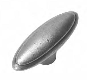 outside length, 3¾" center (suggested for use with Cologne and Rhine door styles) DH43-826 Oval Knob Antique Pewter