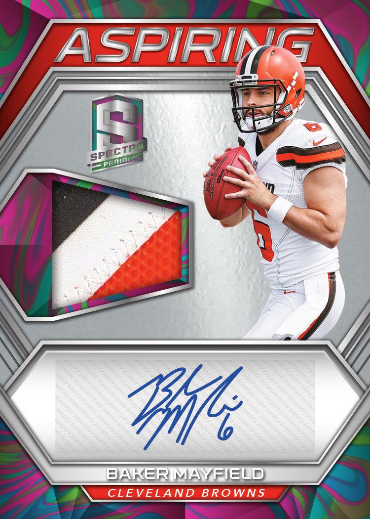 ASPIRING PATCH AUTOGRAPHS NEON MARBLE ROOKIE PATCH AUTOGRAPHS NEON PURPLE RADIANT ROOKIE PATCH SIGNATURES GOLD LAUNDRY TAGS NIKE SWOOSH Chase down some of the 2018 NFL Rookie Class finest patch and