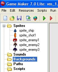 Repeat this process using the same settings to create sprites: sprite_enemy1 Enemy Image sprite_enemy2 - Enemy Image sprite_enemy3 Enemy Image sprite_shot1 Player Bullet Image So that we have: We