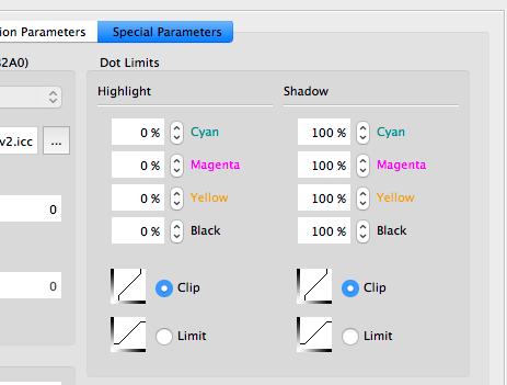 3.1.4 Dot Limits (CMYK only) For Highlights And Shadows Usually it is not possible to reproduce the complete scale of values from 0% to 100%.