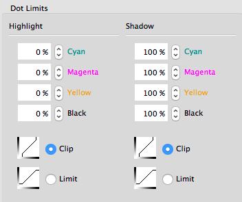 With basiccolor print you have the possibility to assign those limitations to the ICC-profile in different ways. You can define every color separate. No Limits This is standard.