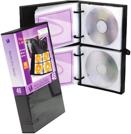3 discs & 3 graphics Media Disc Wallet 12 Included: 6 disc pages with straight-cut front and back pockets Capacity: 12 discs or 6 discs & 6 graphics Media Disc