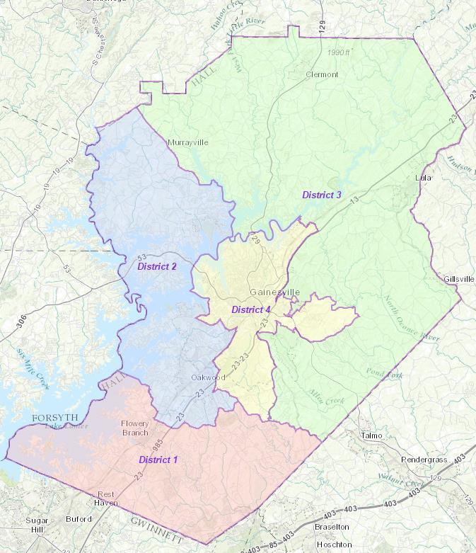 HALL COUNTY COMMISSION MAP District 1 Kathy Cooper District