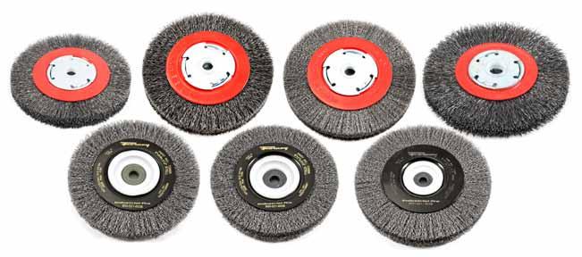 crimped wire bench wheel brushes Cat# description max rpm size (in.) arbor tool Wire size 72895 Industrial Pro premium crimped wire bench wheel brush.