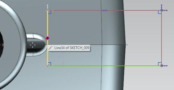 Click on the More button and select Geometric Constraints in the Sketch Constraints field. In the dialog box, select Point On Curve as constraint.