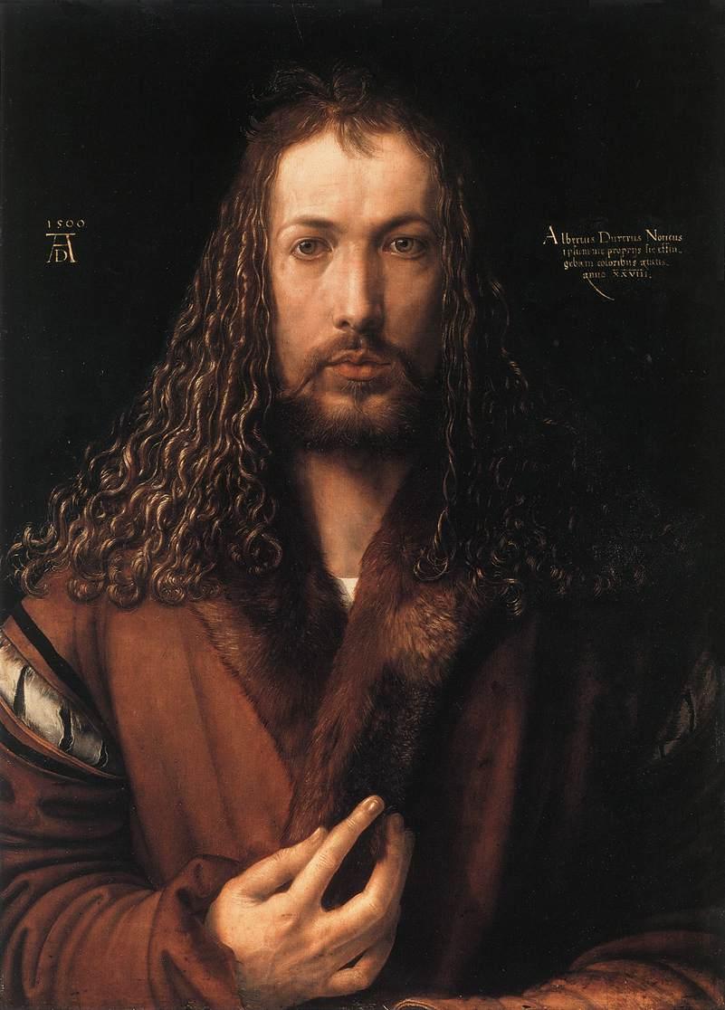 Albrecht Durer, Self- Portrait 1500, Signed Albrecht Durer of Nuremberg.