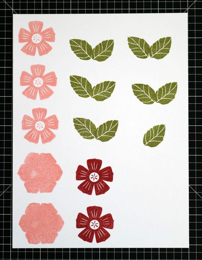 * NOTE: This White Daisy Cardstock square shows the background stamping for main focus piece on Card 3. Project Preparation: Stamp and cut out flowers and leaves for layering.