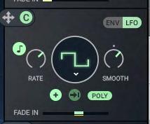 LFO Modulators ß Modulator Type Selector Range: Envelope or LFO Module Name (letter) This name appears in the modulation slot drop-down menu when a processor is inserted into a signal path.