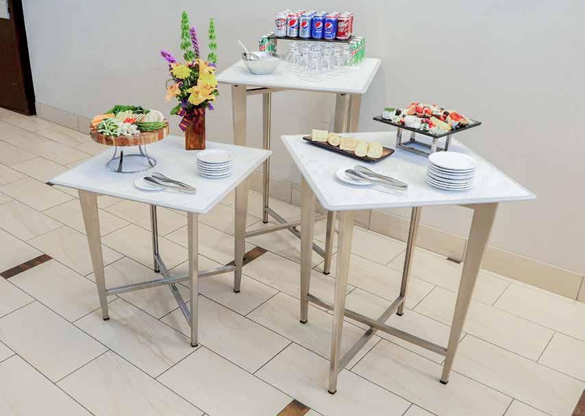 MityLite warrants its Elevare Collapsible Buffet Tables to be free from defects in materials and workmanship under normal use, service, and handling for ten (0) years on the frame and one () year on